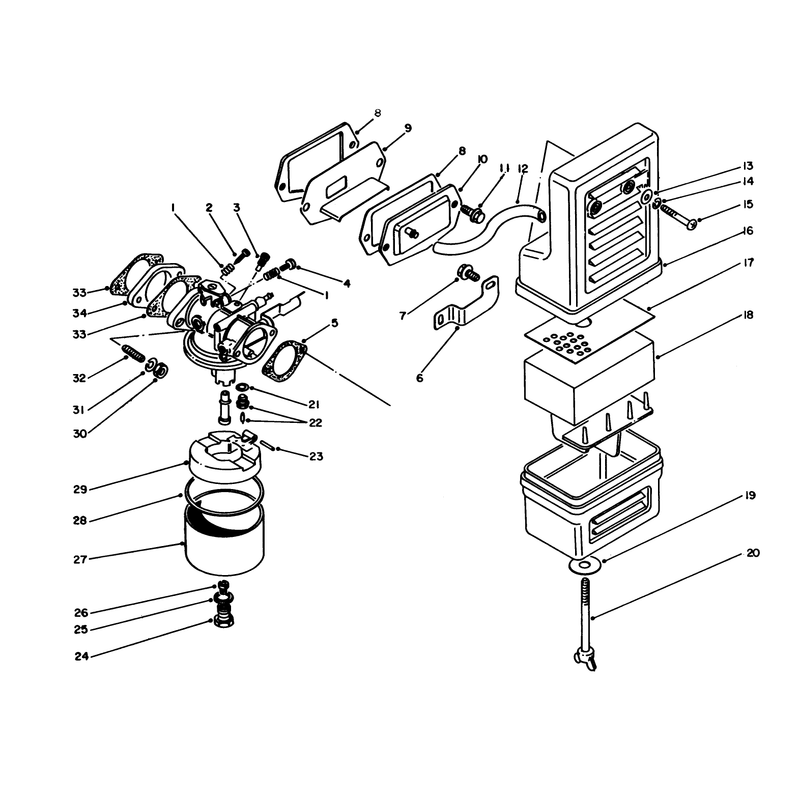 Air Cleaner and Carburetor Assembly