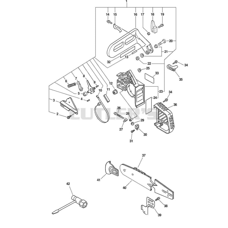 CHAIN BRAKE, CUTTING ATTACHMENT, TOOLS