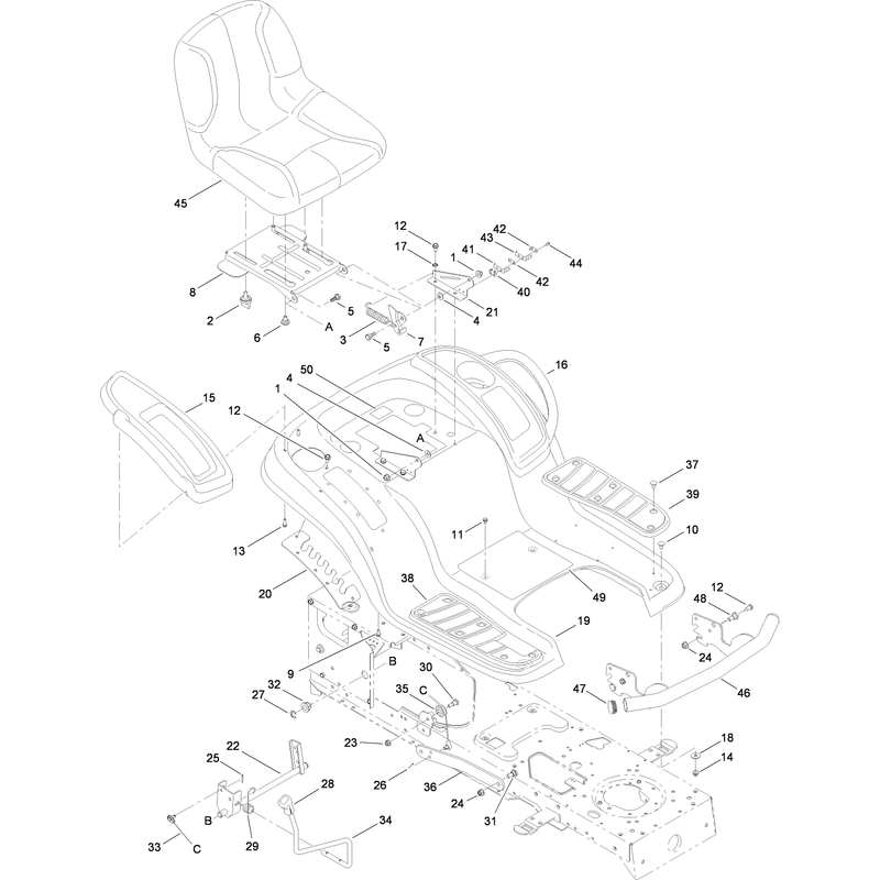 Seat Fender and Deck Lift Assembly