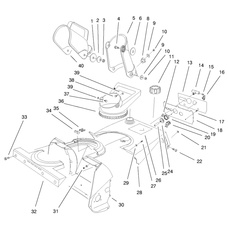 Housing, Upper Shroud, & Chute Assembly