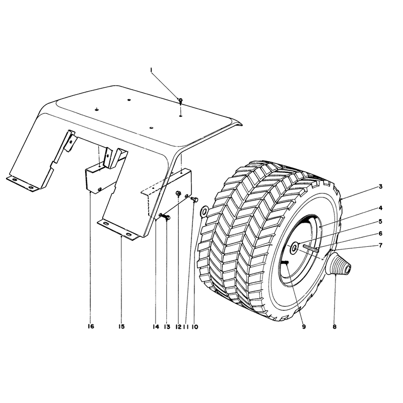 Rear Tire And Fender Assembly