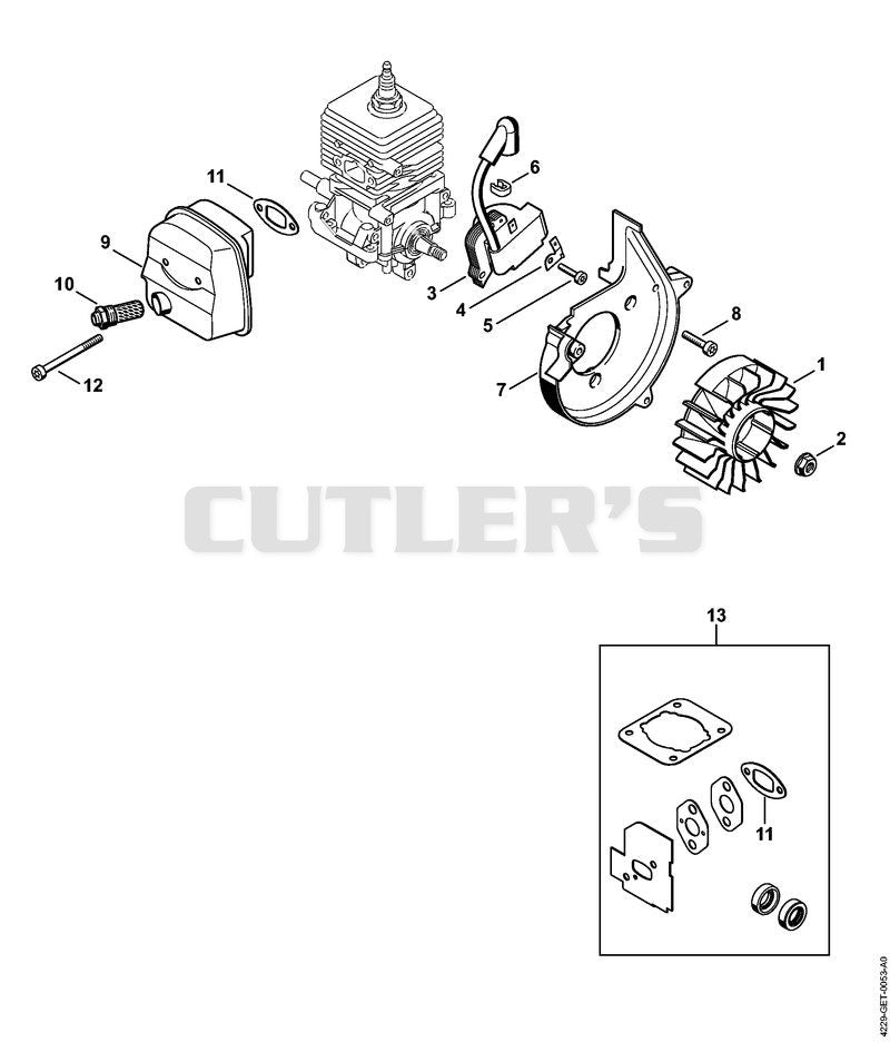 Ignition system, Muffler BG 46-Z