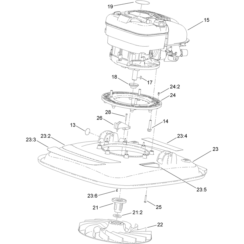 Engine Impeller and Deck Assembly