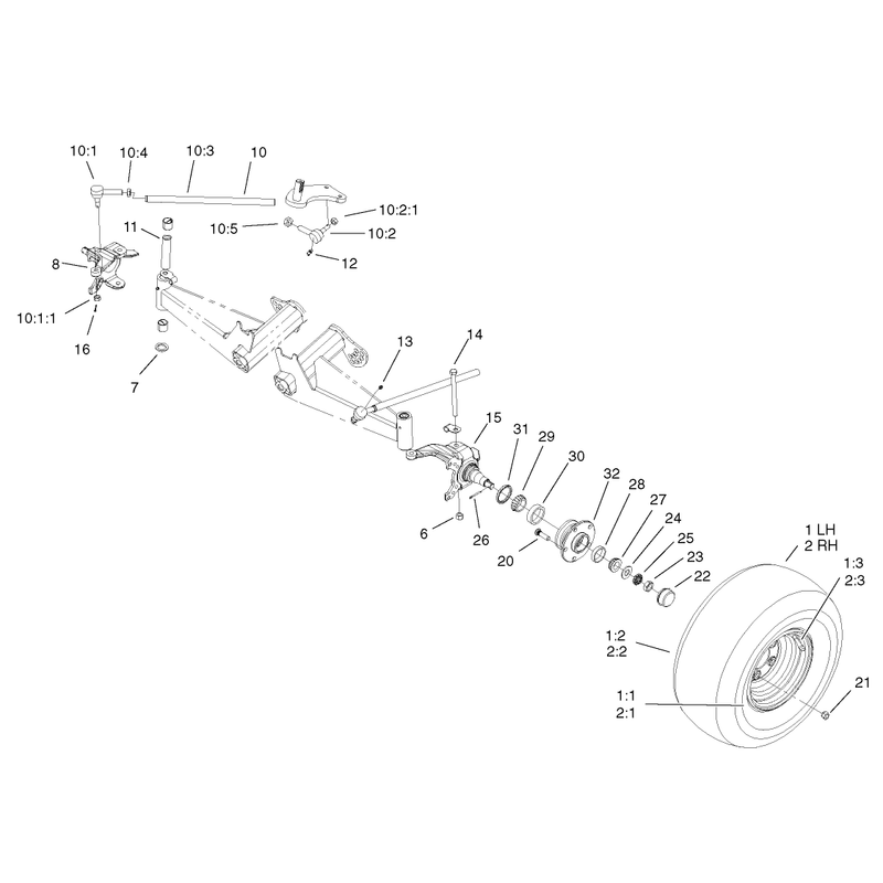 Front Tire and Steering Assembly
