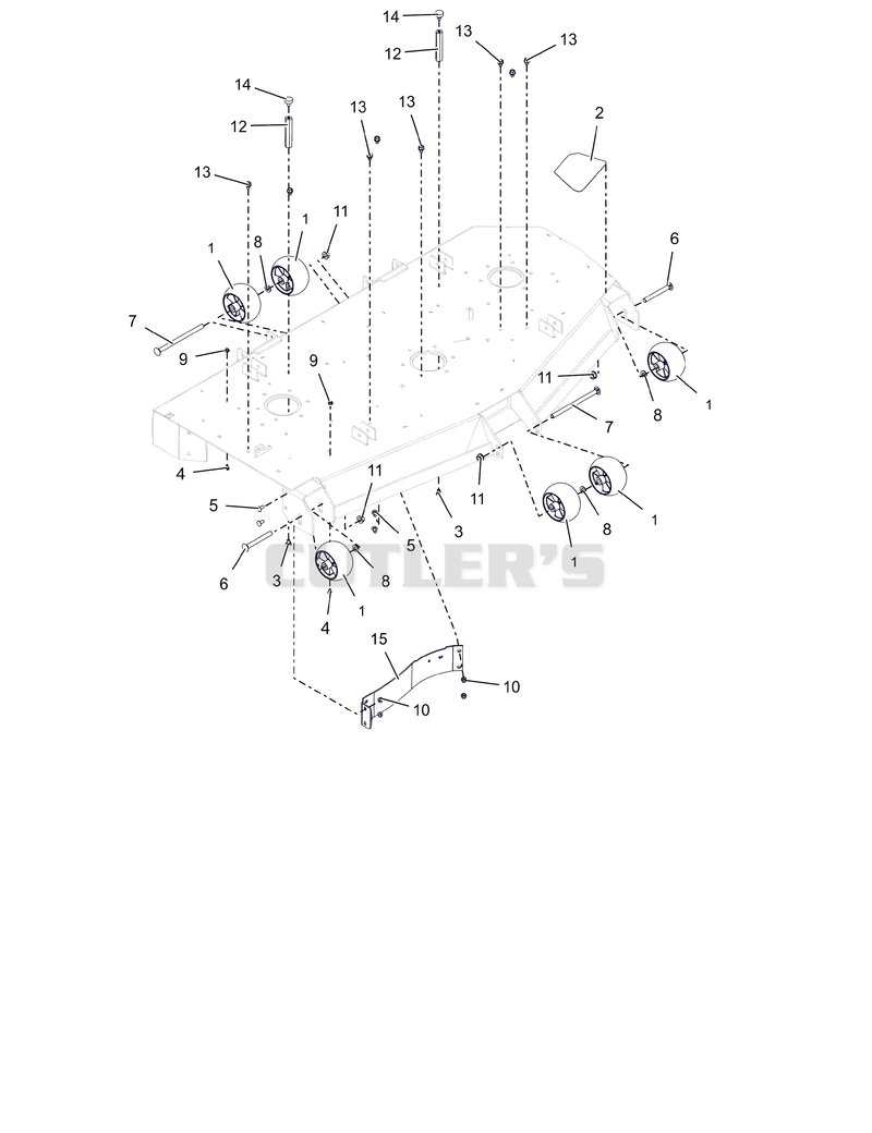 Anti-Scalp Wheels, and Deck Stops - 60"