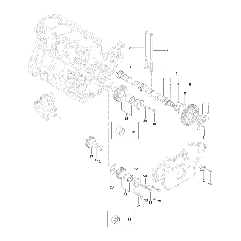 Camshaft and Driving Gear Assembly