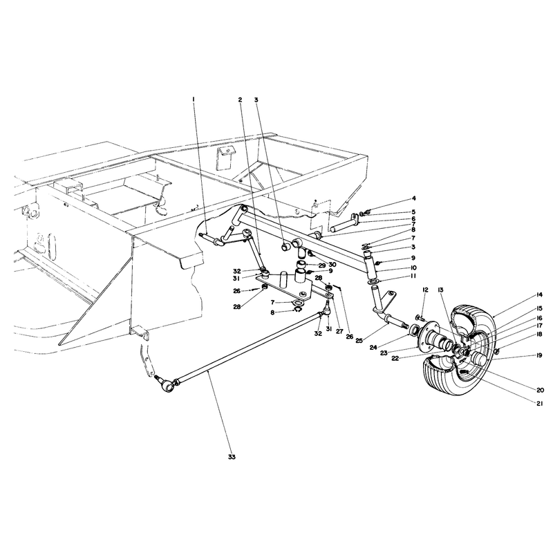 Rear Axle and Wheel Assembly