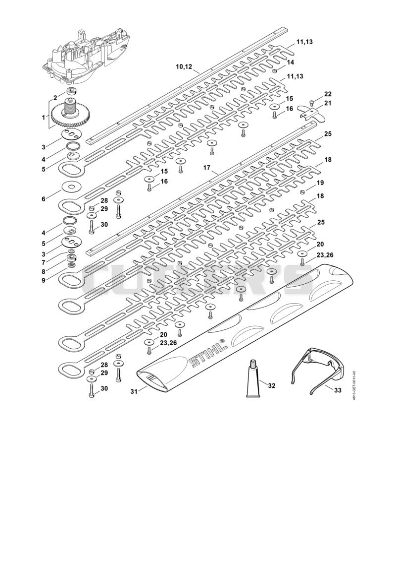 Gear head, Cutter bar