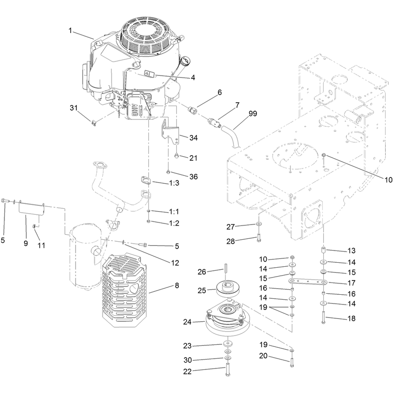 Engine and Clutch Assembly