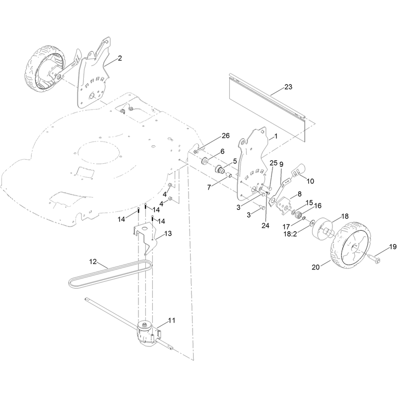 Rear Wheel and Height ofCut Assembly