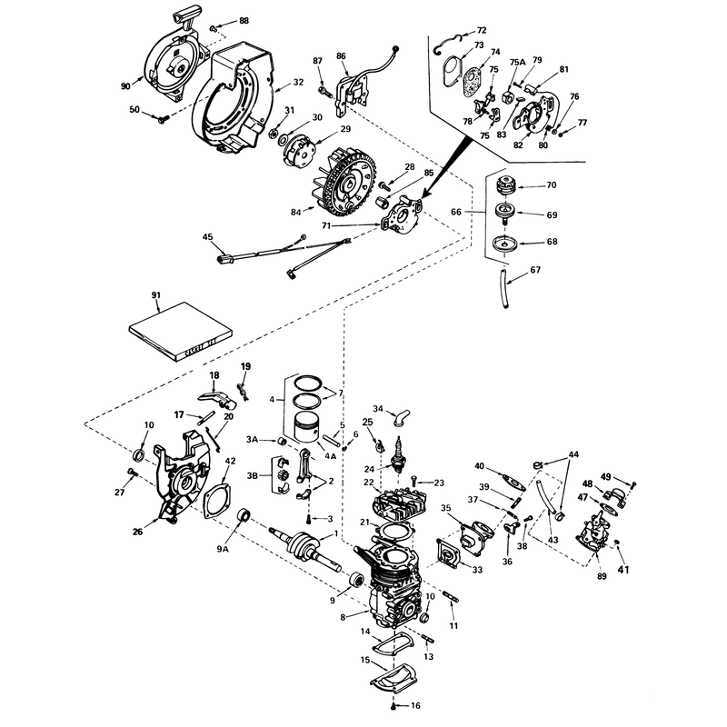 Engine Assembly Engine Tecumseh Model No. Ah520 Type 1603b