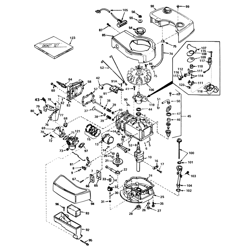 Engine Tecumseh Model No Tnt 100-10061c