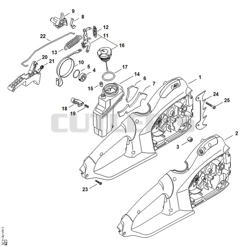 Handle housing, Oil tank