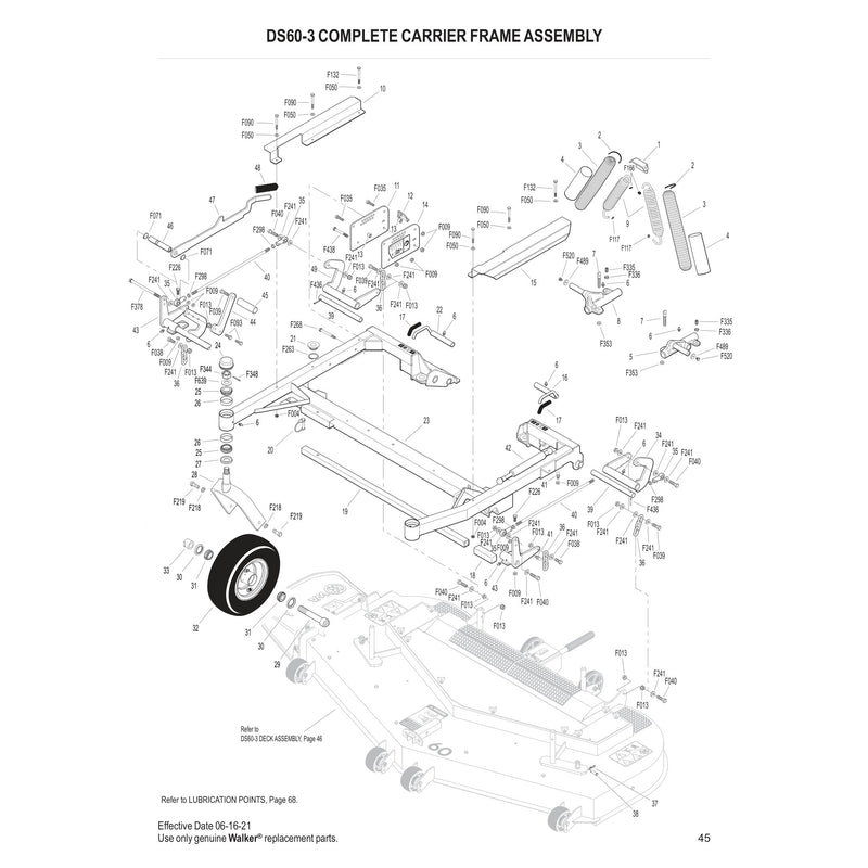 DS60-3 COMPLETE CARRIER FRAME ASSEMBLY