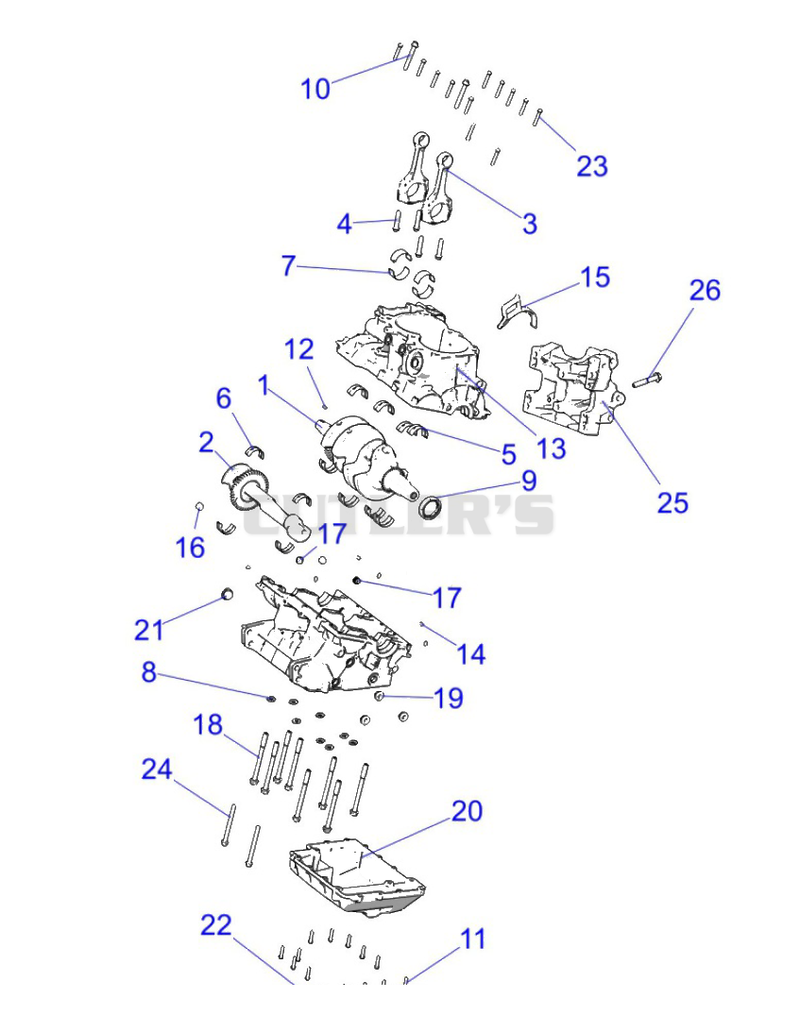 Engine, Crankcase and Crankshaft
