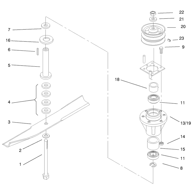 Center Spindles and Blade