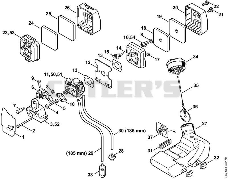 Air filter, Fuel tank