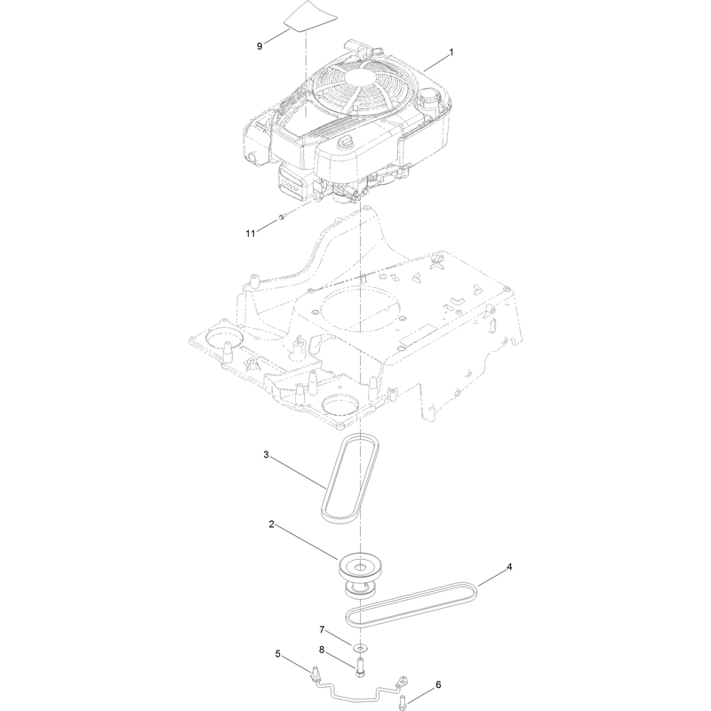 Engine and Pulley Assembly