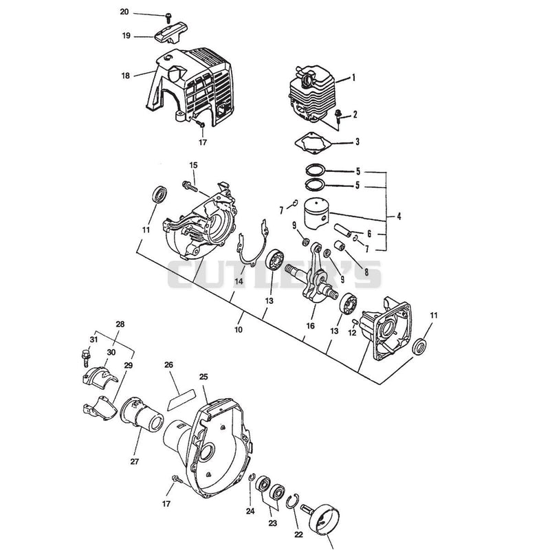 ENGINE, EXTERNAL/INTERNAL/CRANKCASE/FAN HOUSING/COVER