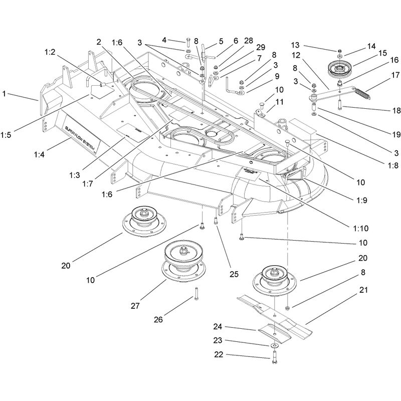 Spindle Pulley and Belt Assembly