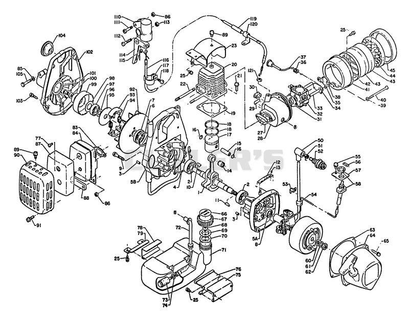 Engine, Crankcase, Stop Switch