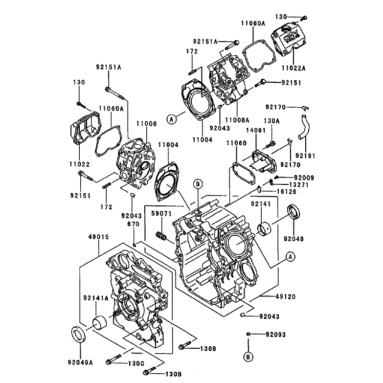 CylinderCrankcase Kawasaki FD750D-AS03