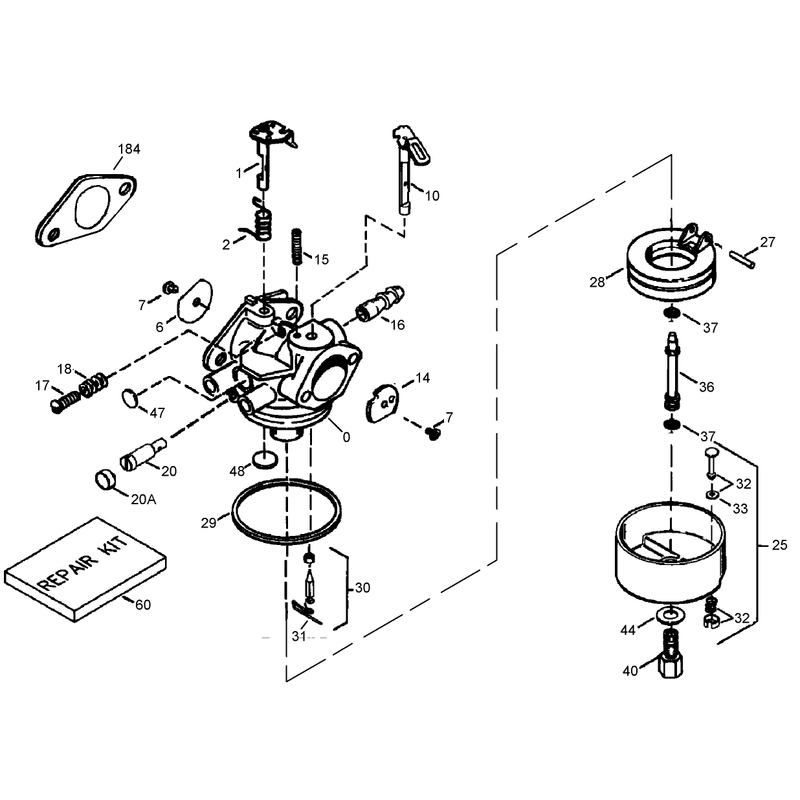 Carburetor Assembly  Tecumseh LH358SA-159625A