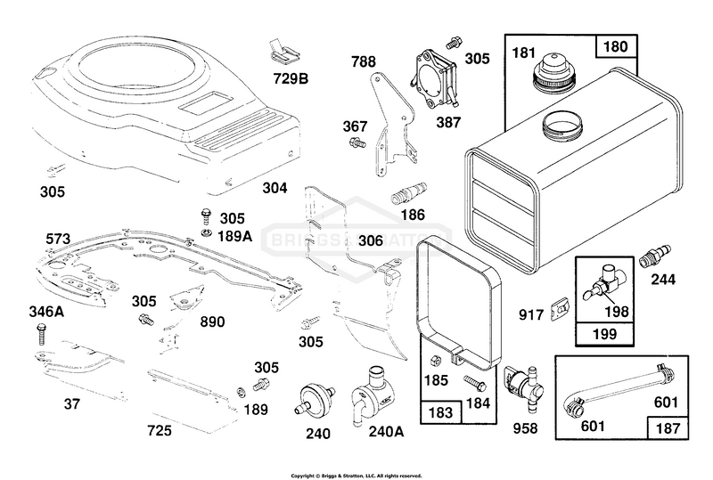 Fuel Tank,Blower Hsg,Guards