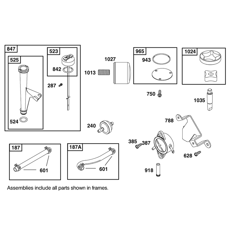 Oil Filter Tube and Pump Assembly Engine Briggs and Stratton Model 406777-0157-E1