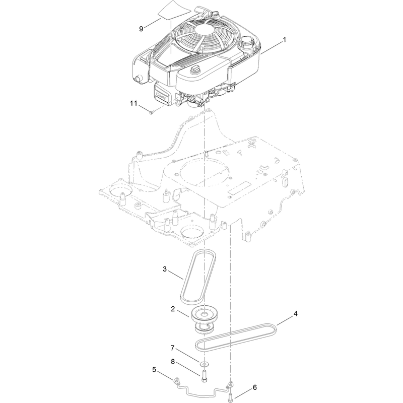 Engine and Pulley Assembly