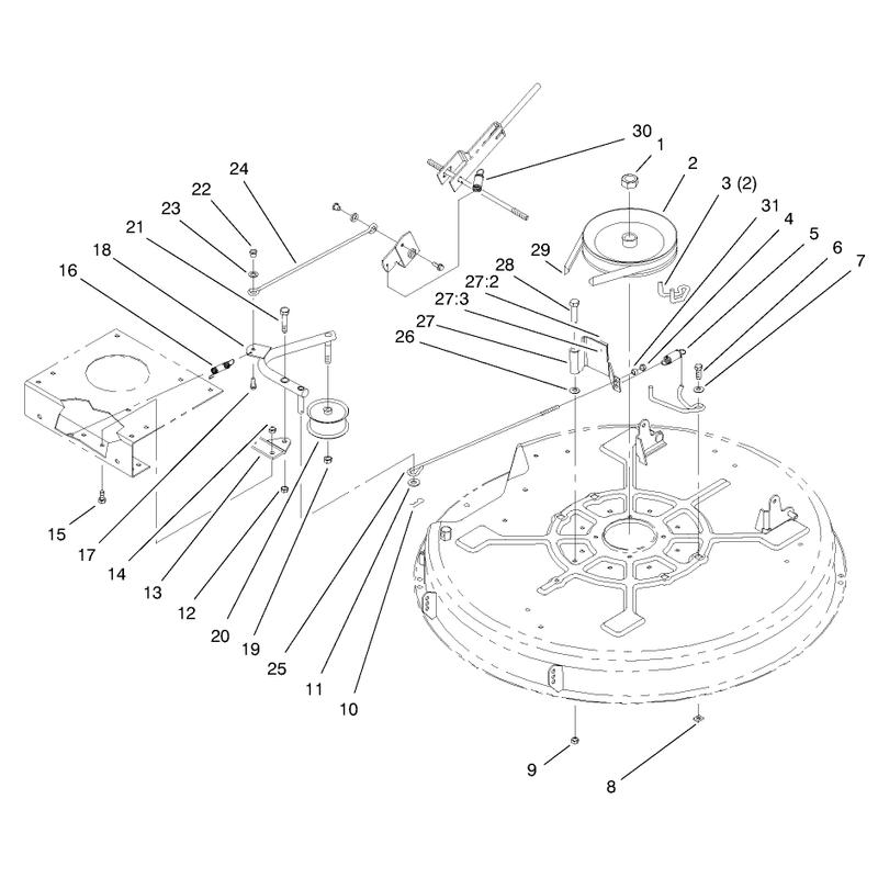 Pulley and Belt Assembly 32in Cutting Unit