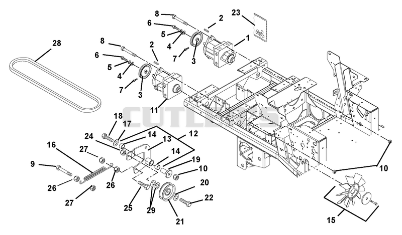 Hydrostatic Pumps, Idlers, & Belt