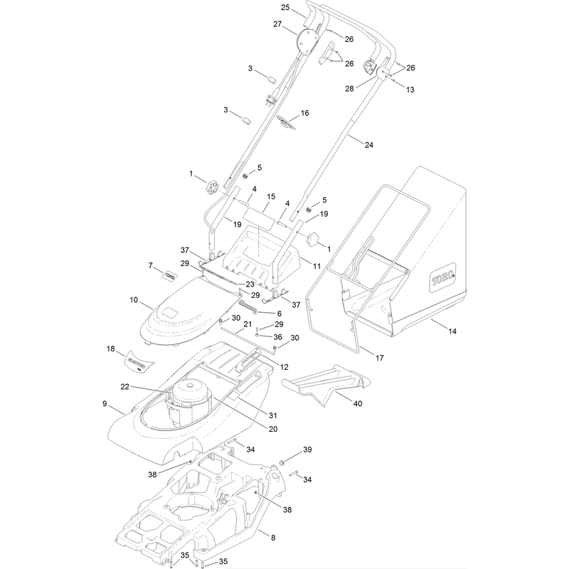 Handle Cover and Grassbag Assembly