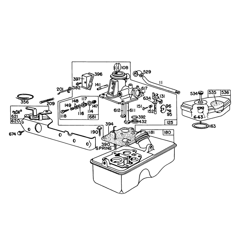 Briggs and Stratton Carburetor Assembly Model 92908-1931-02 for 21in Hand Propelled Model 16310