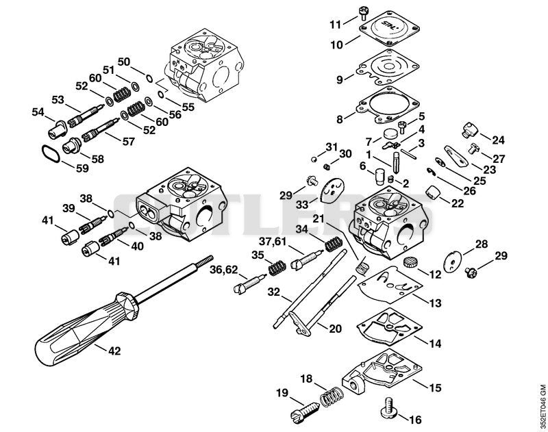 Carburetor BR 320 L WT-230, WT-489 USA