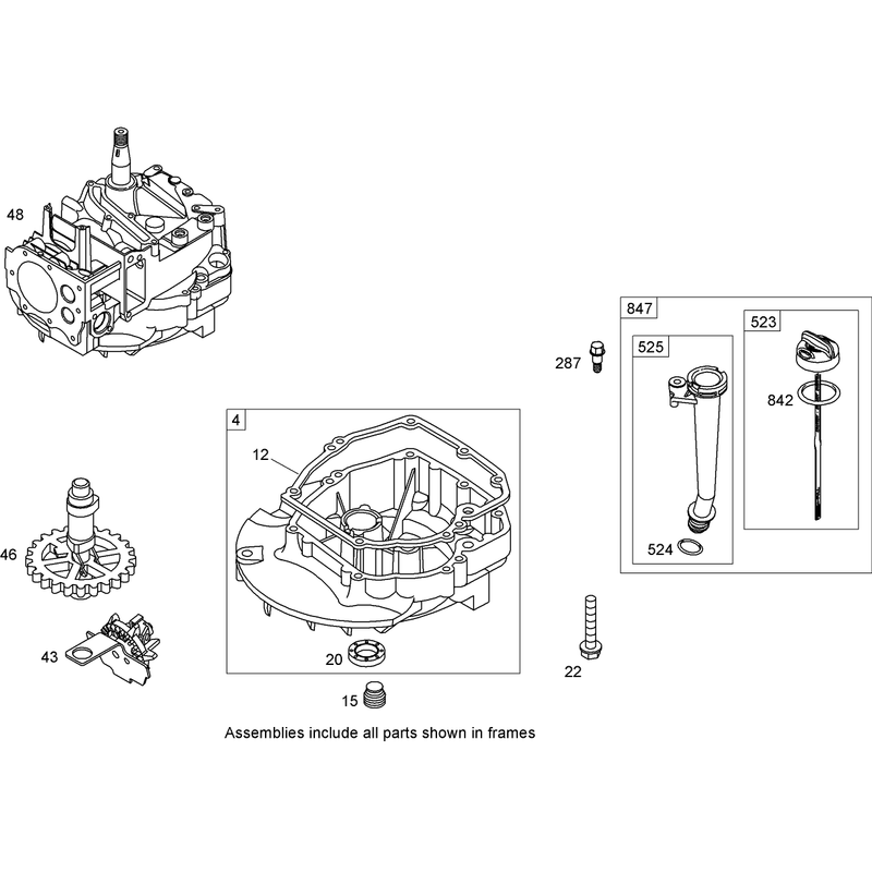 Crankcase Assembly Briggs and Stratton 126T02-0206-E1