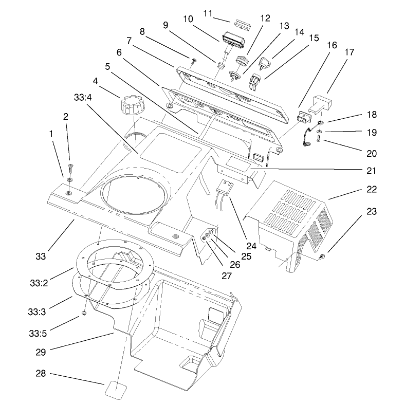 Upper Shroud and Control Panel Assembly