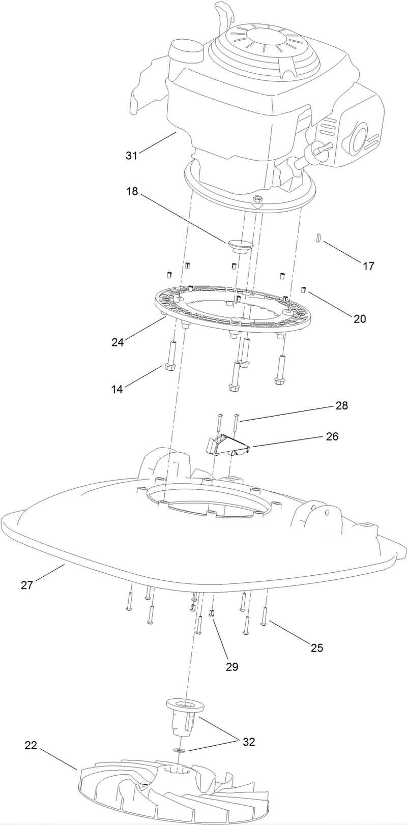 Engine and Deck Assembly