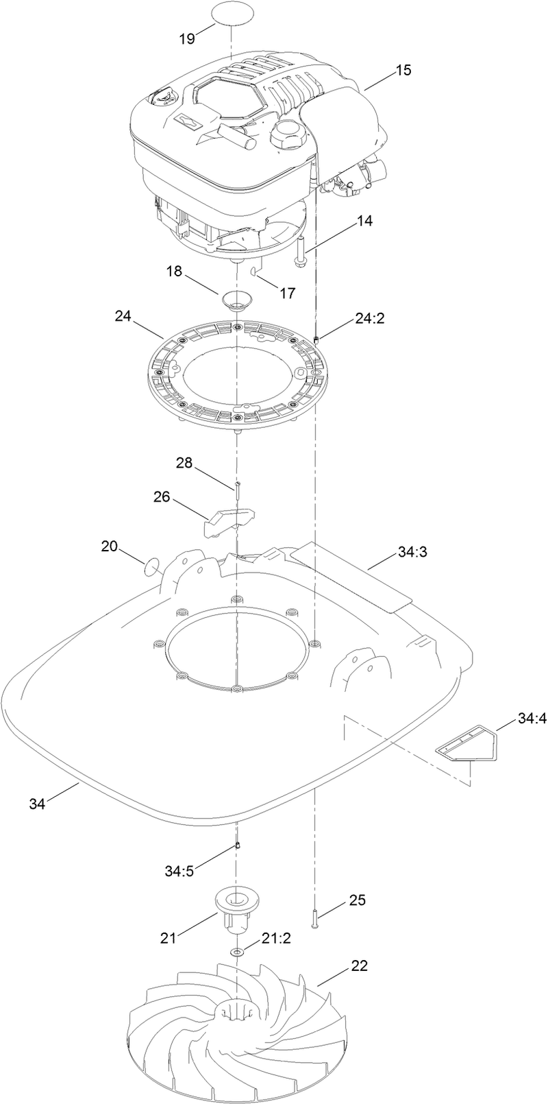Engine and Deck Assembly