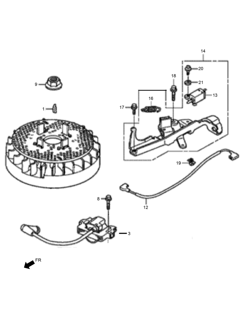 Flywheel and Ignition Coil Assembly
