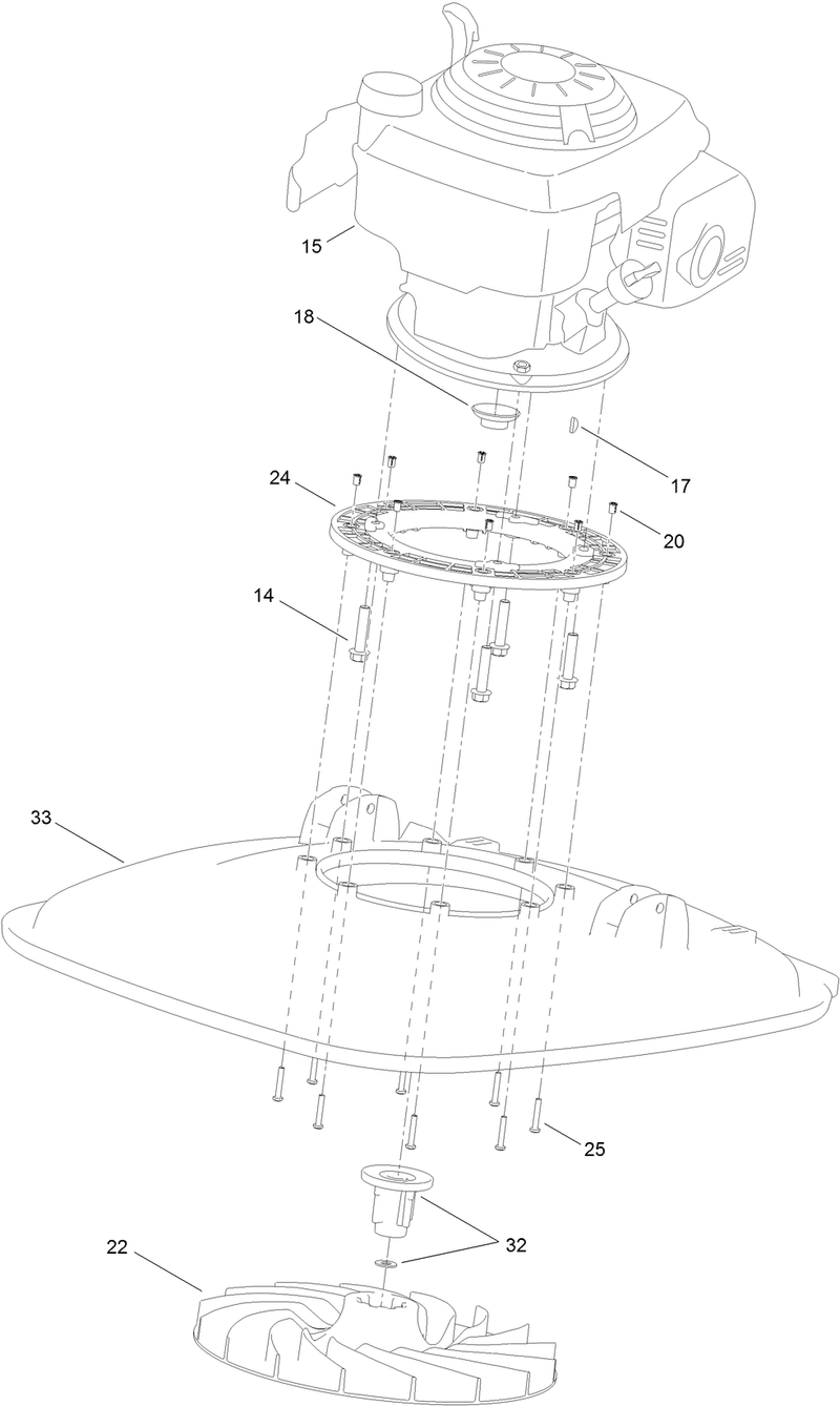 Engine and Impeller Assembly