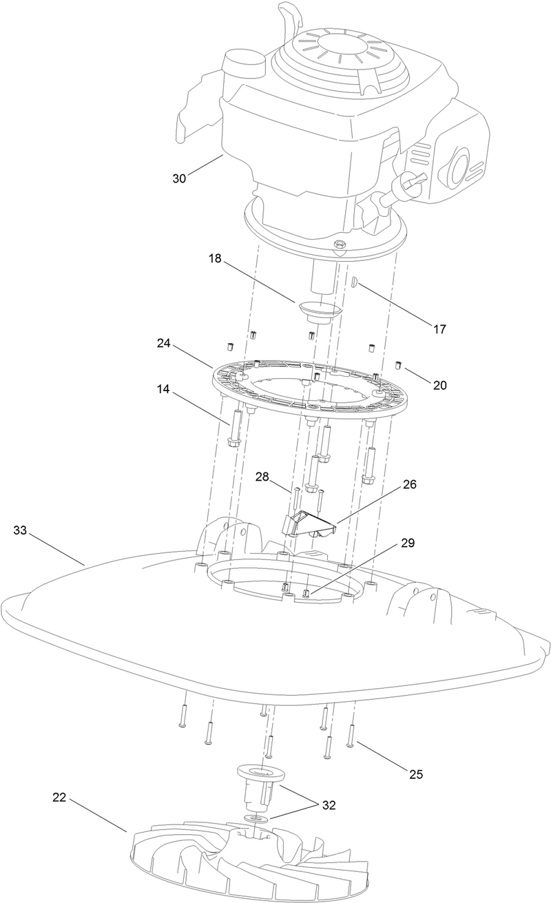 Engine Deck and Impeller Assembly