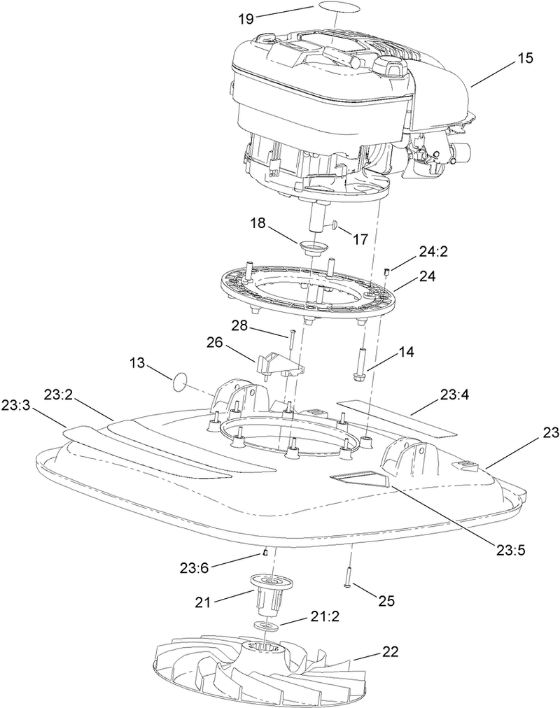 Engine Impeller and Deck Assembly