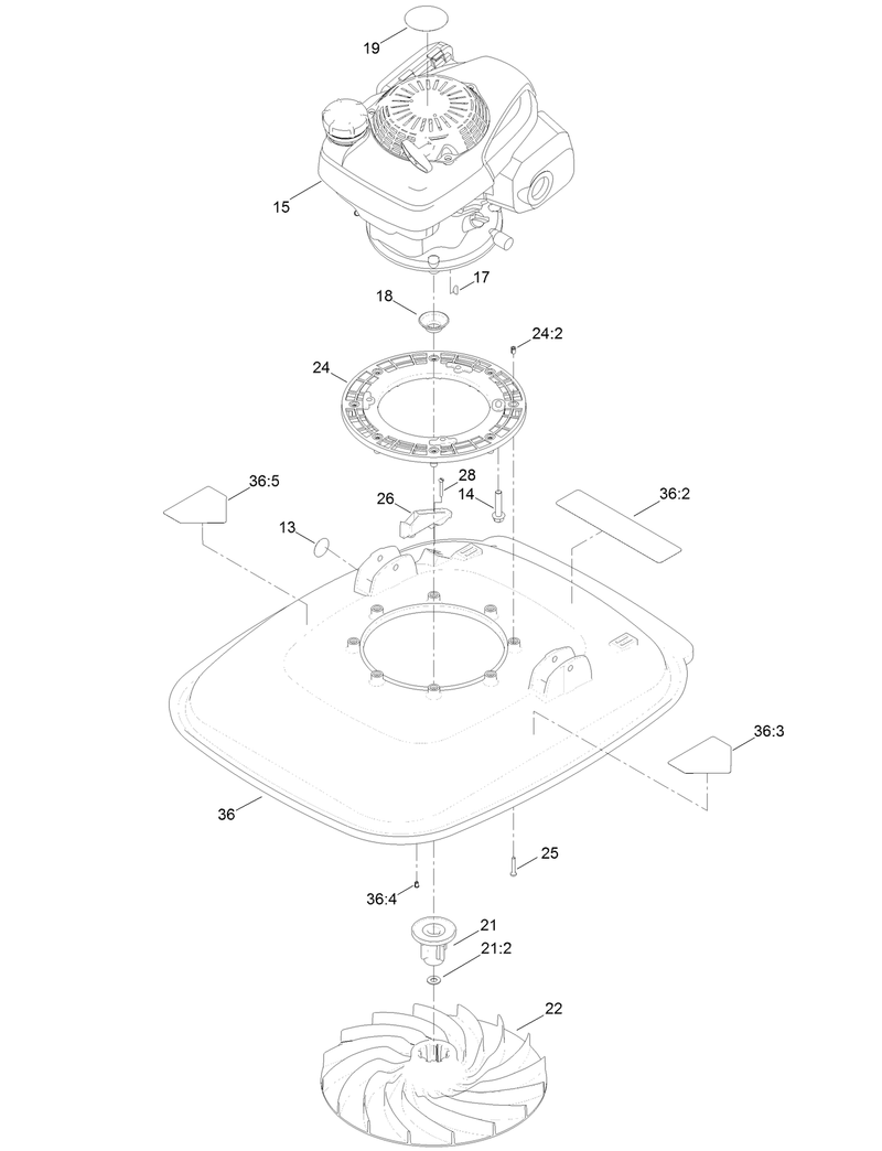 Engine and Deck Assembly