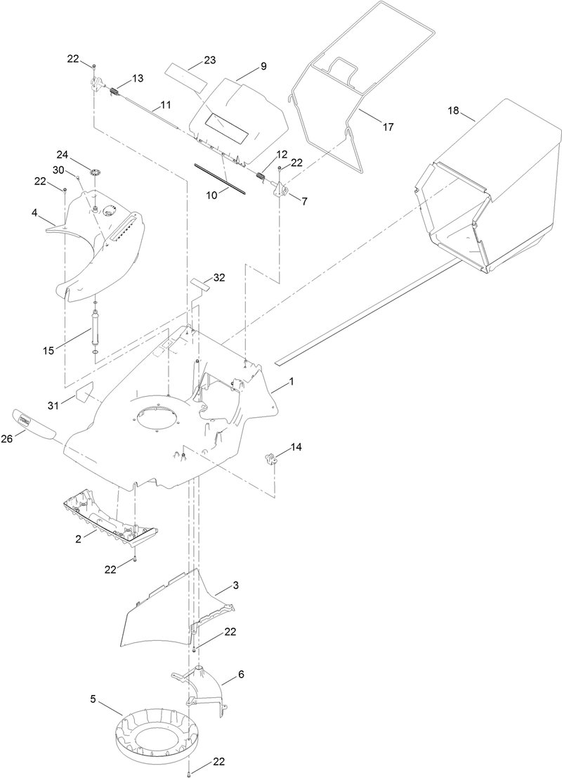 Deck and Bagger Assembly