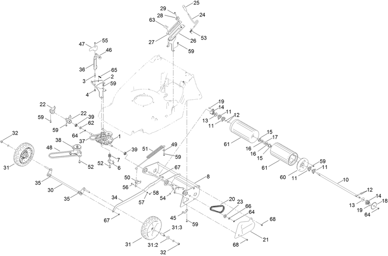 Traction and Height of Cut Assembly