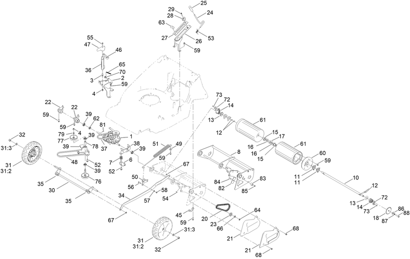 Traction and Height of Cut Assembly