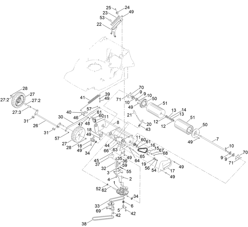 Traction and Height of Cut Assembly