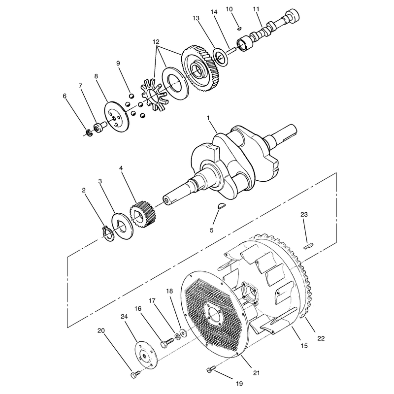 Crankshaft Camshaft and Flywheel Assembly