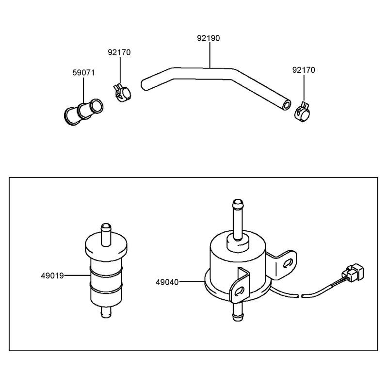 Fuel Pump and Filter Assembly Kawasaki FD750D-BS03